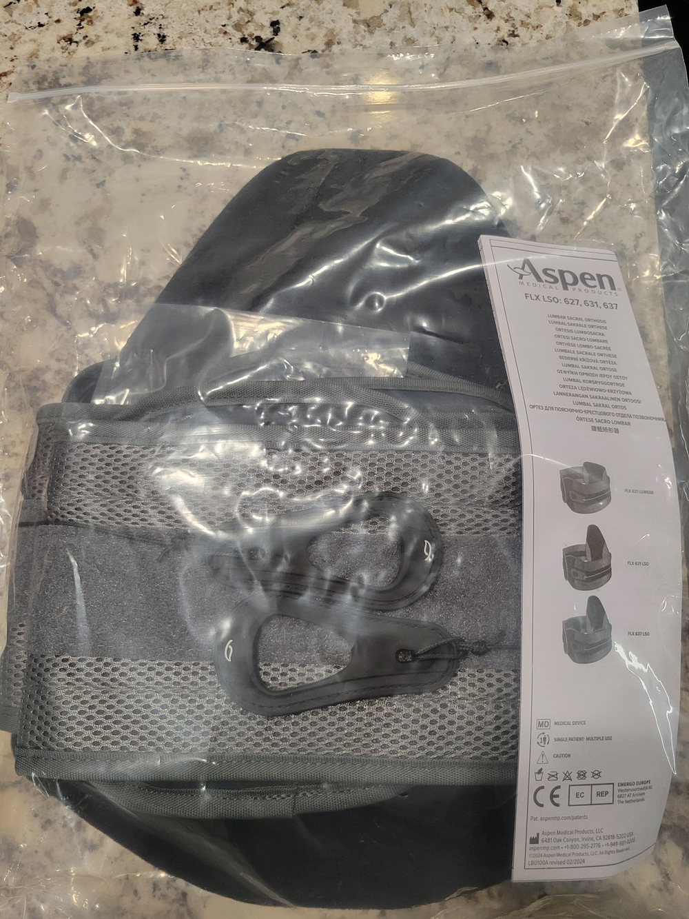 Aspen Back Brace.  New. Never Opened. FLX 637 LSO